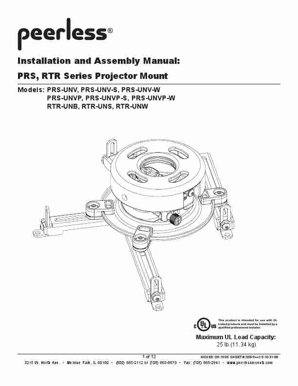 Peerless Industries Projector Accessories RTR-UNW-page_pdf